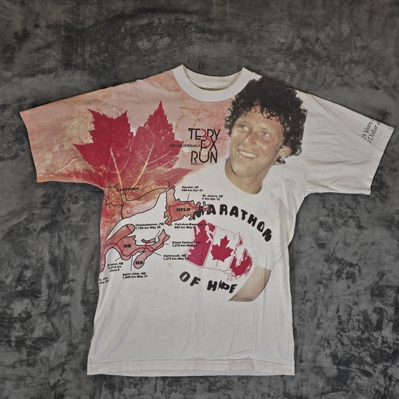 Vintage Other - Vintage Terry Fox Marathon Of Hope 25 Years T Shirt Size Medium Fits Small